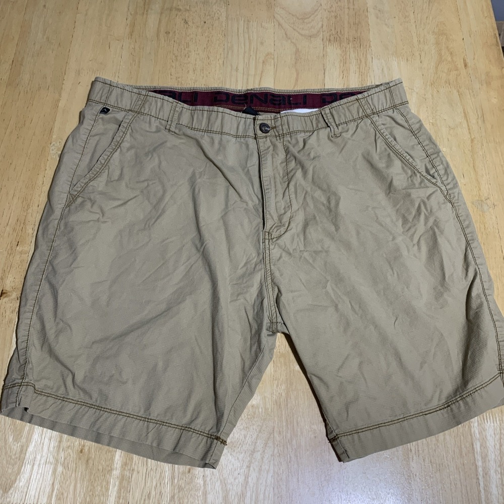 Denali Mens Brown Flat Front Outdoor Chino Casual Shorts Size 40